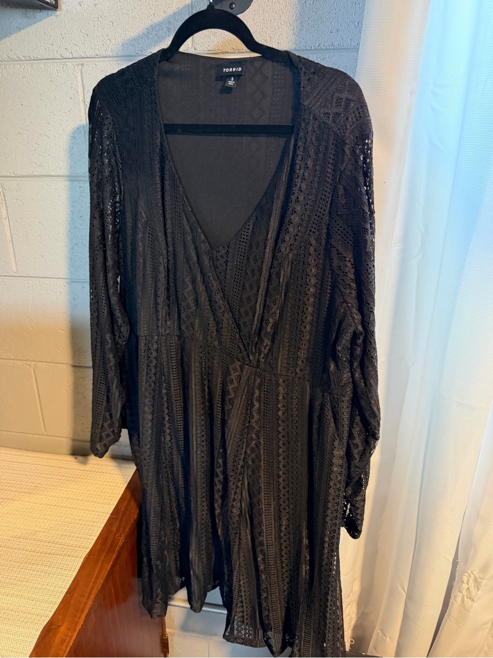torrid Black Crochet Lace V-Neck Dress